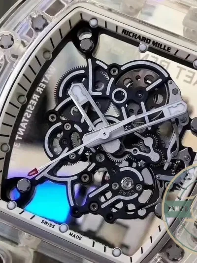 Superclone Richard Mille 055 Glass Transparent White Bezel - Luxury Replica Watch