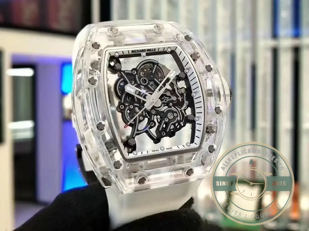 Superclone Richard Mille 055 Glass Transparent White Bezel - Swiss-Made Clone Watch