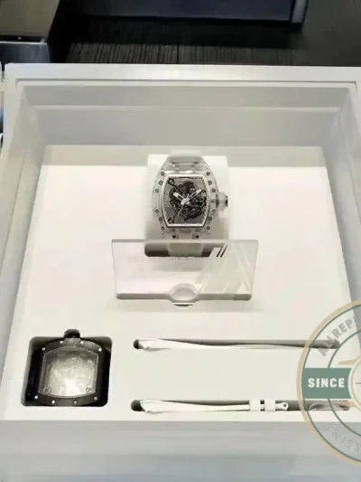 Superclone Richard Mille 055 Glass Transparent White Bezel - Top-Tier Swiss Replica Watch
