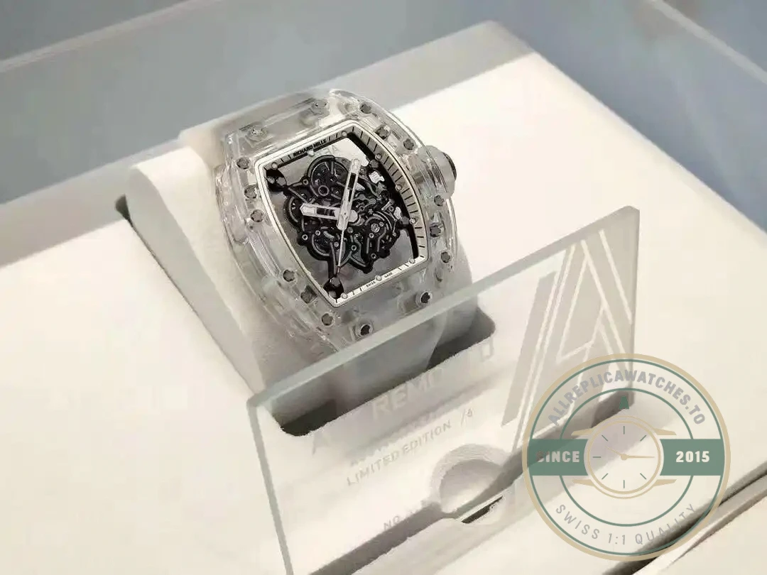Superclone Richard Mille 055 Glass Transparent White Bezel - Swiss Movement Replica Watch