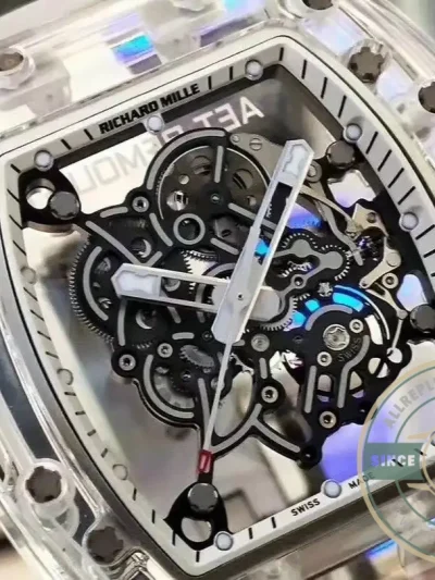 Superclone Richard Mille 055 Glass Transparent White Bezel - Best Quality Replica Watch
