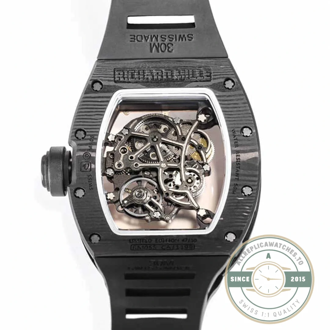 Superclone Richard Mille 055 Ntpt Carbon Fiber Dial - 1:1 Swiss Replica Watch