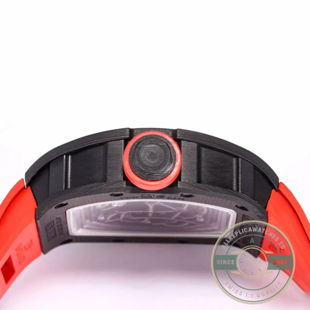 Superclone Richard Mille 055 Ntpt Carbon Fiber Red Strap - Affordable Luxury Replica Timepiece