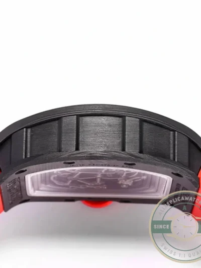 Superclone Richard Mille 055 Ntpt Carbon Fiber Red Strap - Swiss-Made Clone Watch