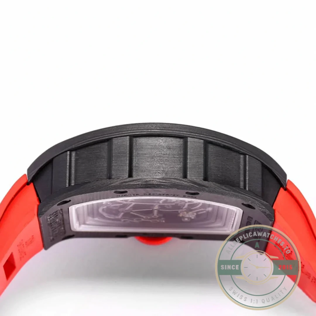 Superclone Richard Mille 055 Ntpt Carbon Fiber Red Strap - Swiss-Made Clone Watch