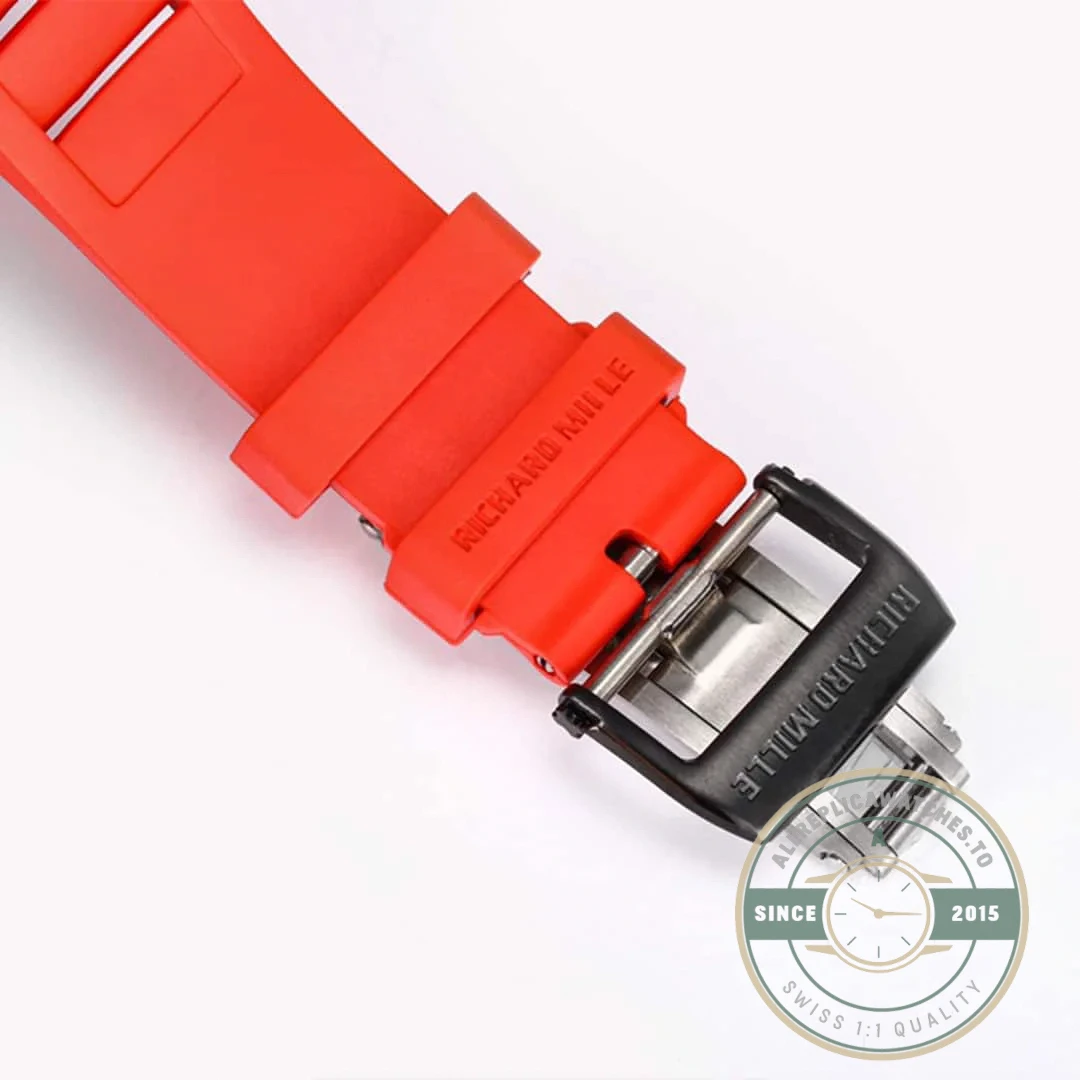 Superclone Richard Mille 055 Ntpt Carbon Fiber Red Strap - Factory Super Clone Watch