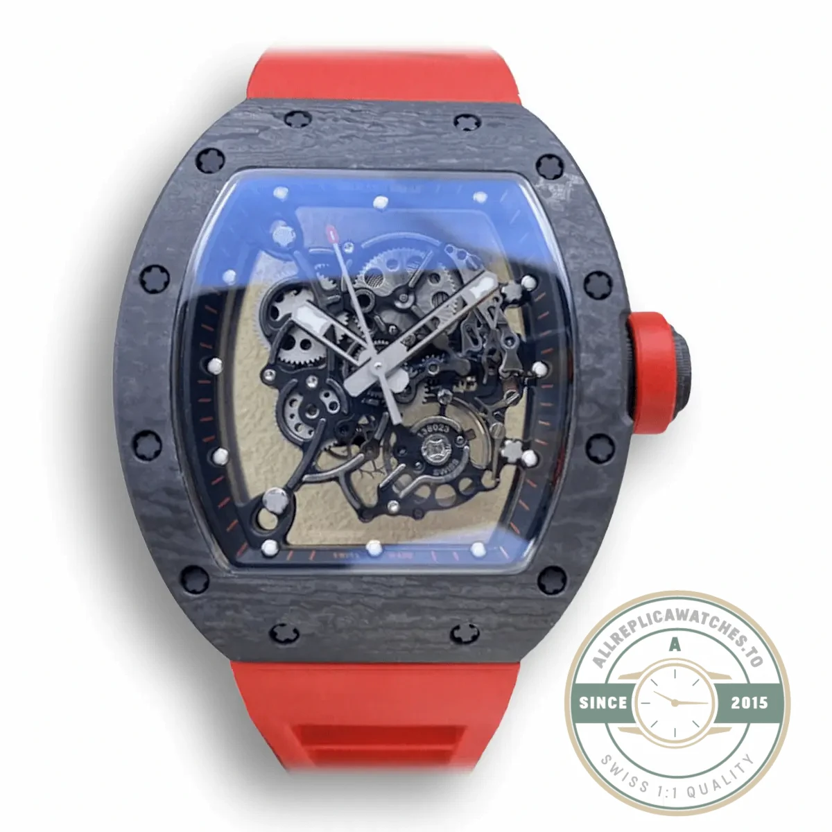 Superclone Richard Mille 055 Red Strap - 1:1 Swiss Replica Watch