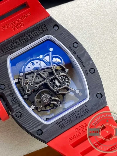Superclone Richard Mille 055 Red Strap - 1:1 Swiss Replica Watch