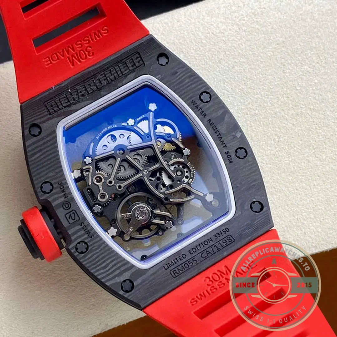 Superclone Richard Mille 055 Red Strap - 1:1 Swiss Replica Watch