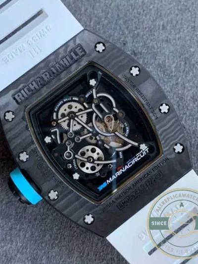 Superclone Richard Mille 055 V2 Carbon Fiber Rubber Strap - Top-Tier Swiss Replica Watch