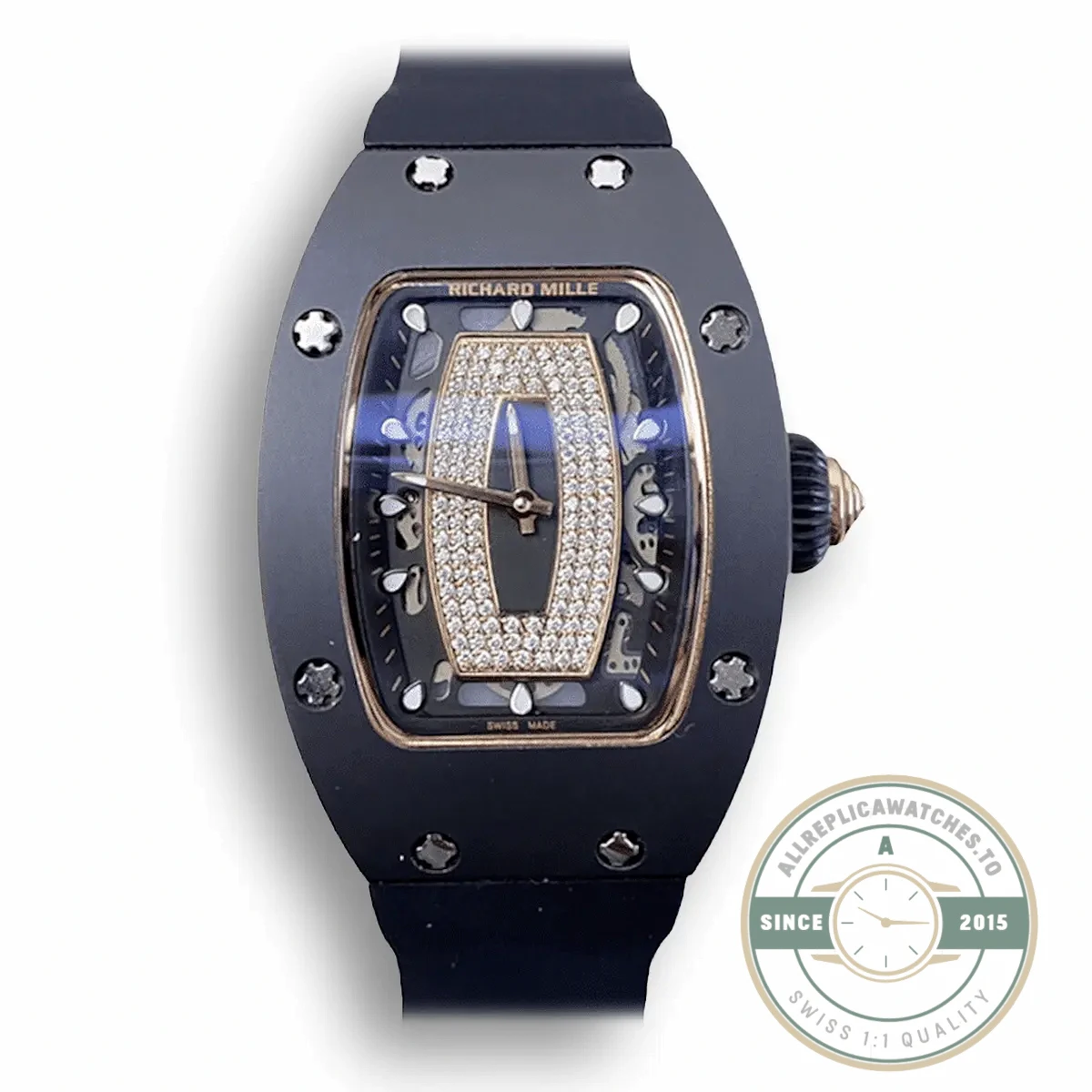 Superclone Richard Mille 07-01 Black Rubber Strap - Factory Super Clone Watch