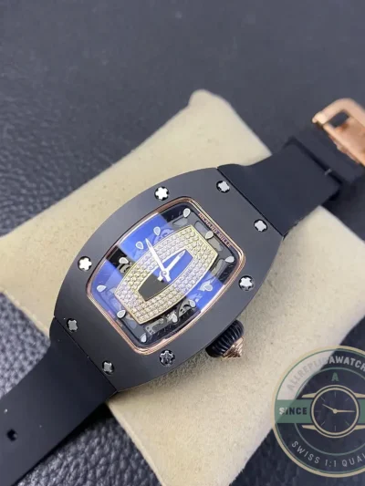 Superclone Richard Mille 07-01 Black Rubber Strap - Swiss-Made Clone Watch
