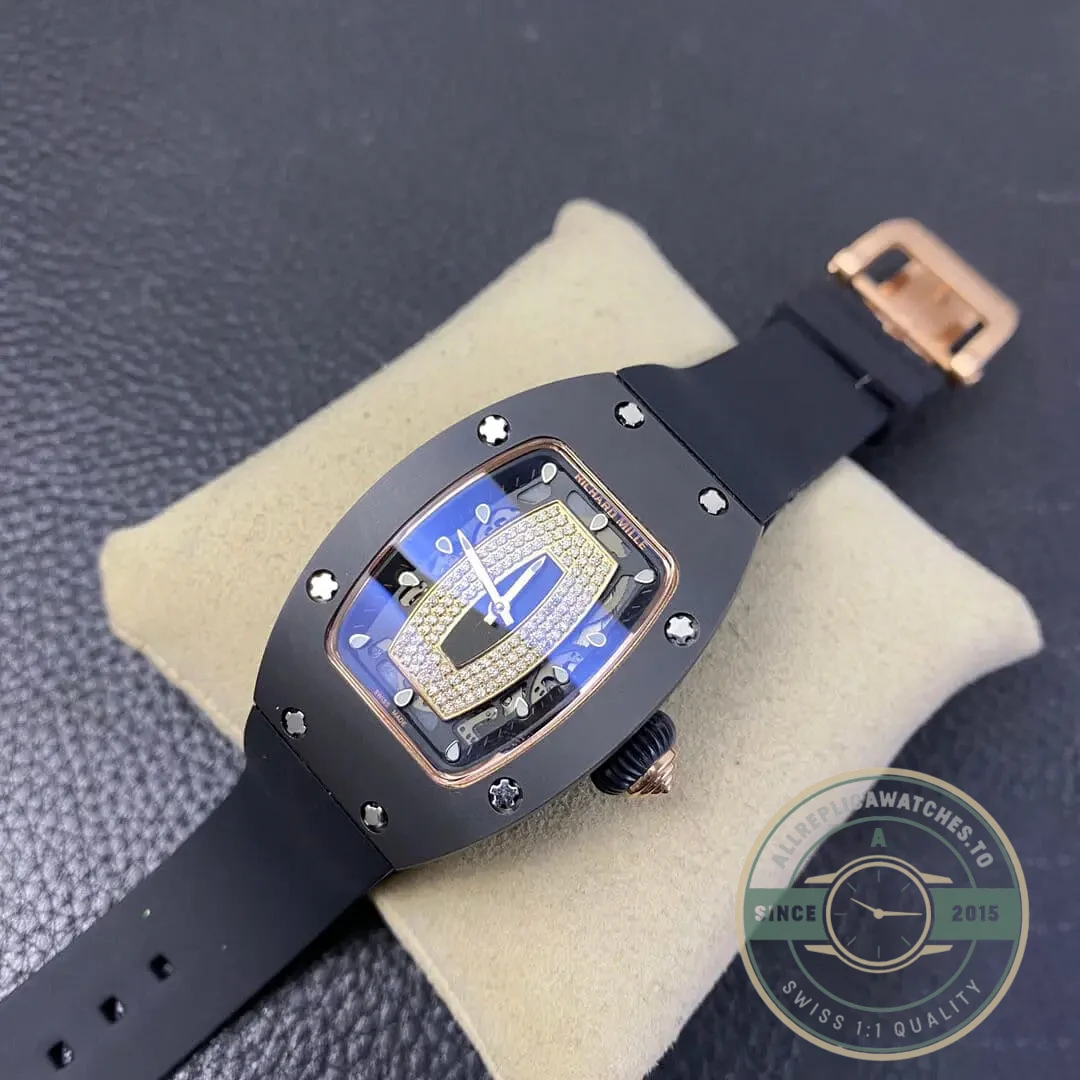 Superclone Richard Mille 07-01 Black Rubber Strap - Swiss-Made Clone Watch