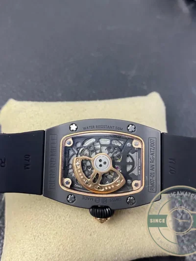 Superclone Richard Mille 07-01 Black Rubber Strap - Swiss Movement Replica Watch
