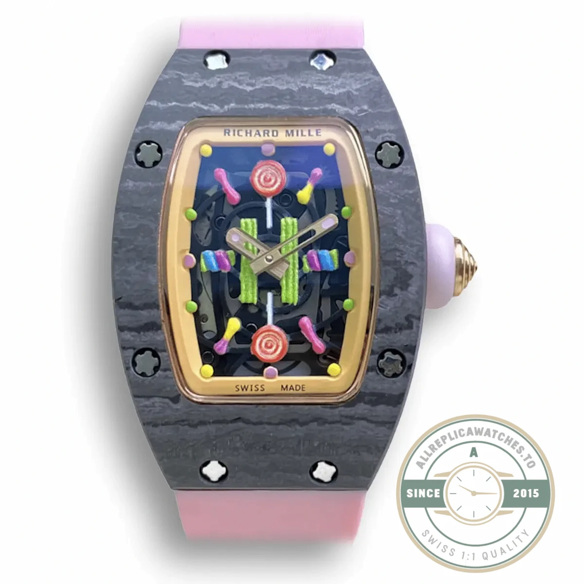 Superclone Richard Mille 07-01 Bon Pink Strap - Top-Tier Swiss Replica Watch