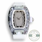 Superclone Richard Mille 07-02 Pink Lady Sapphire White Strap - Luxury Replica Watch
