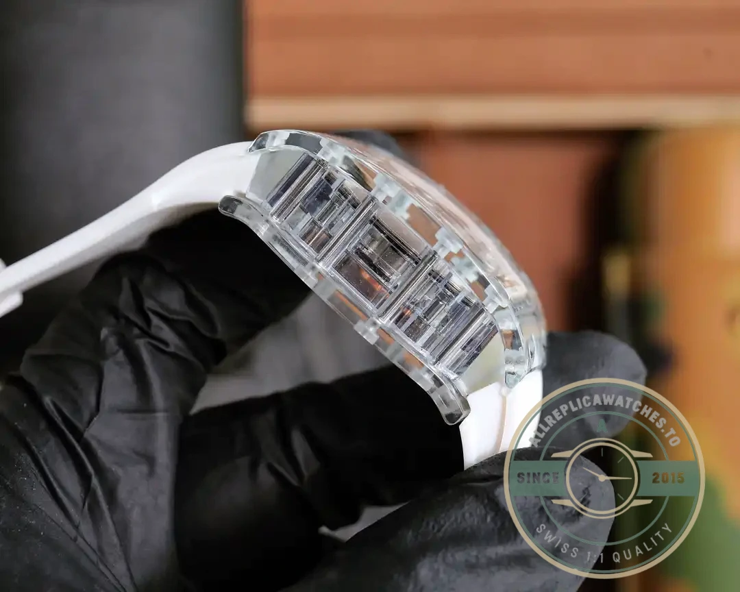 Superclone Richard Mille 07-02 Pink Lady Sapphire White Strap - Factory Super Clone Watch