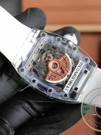 Superclone Richard Mille 07-02 Pink Lady Sapphire White Strap - 1:1 Swiss Replica Watch