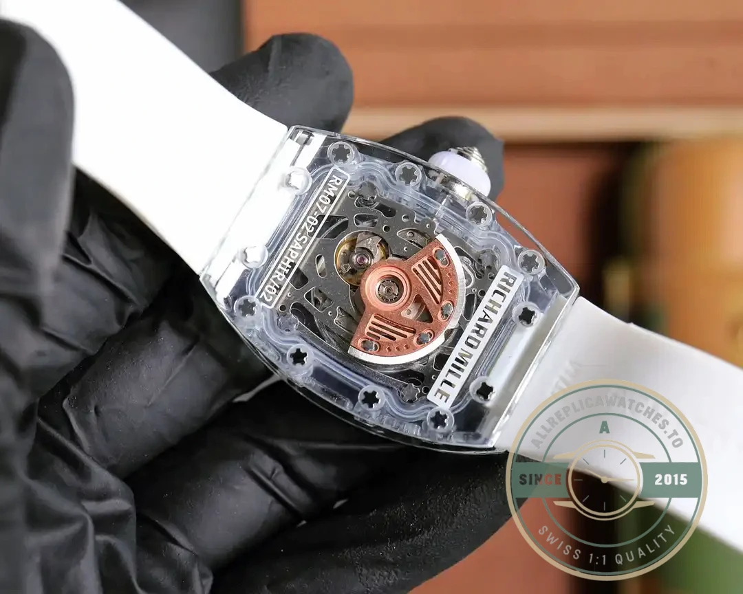 Superclone Richard Mille 07-02 Pink Lady Sapphire White Strap - 1:1 Swiss Replica Watch