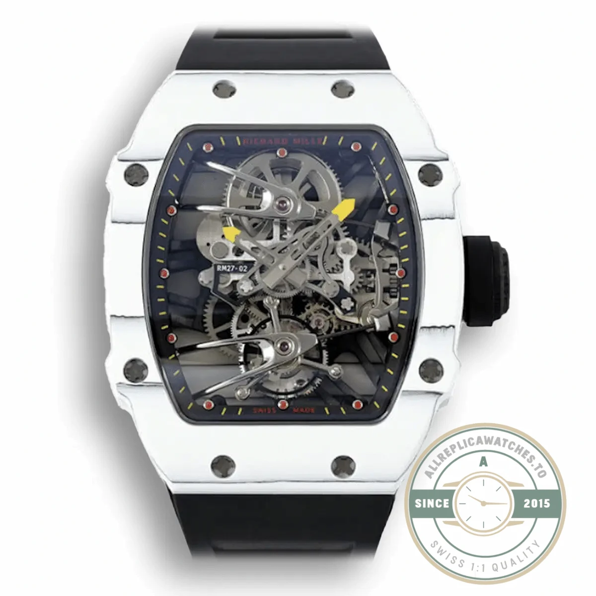 Superclone Richard Mille 27-02 Rafael Nadal Tourbillon Black Rubber Strap - Factory Super Clone Watch