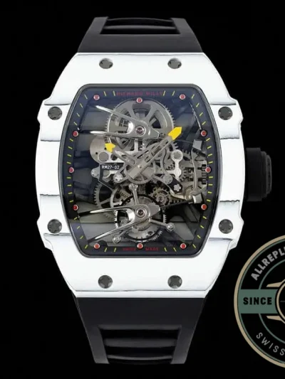 Superclone Richard Mille 27-02 Rafael Nadal Tourbillon Black Rubber Strap - High-Grade Replica Watch