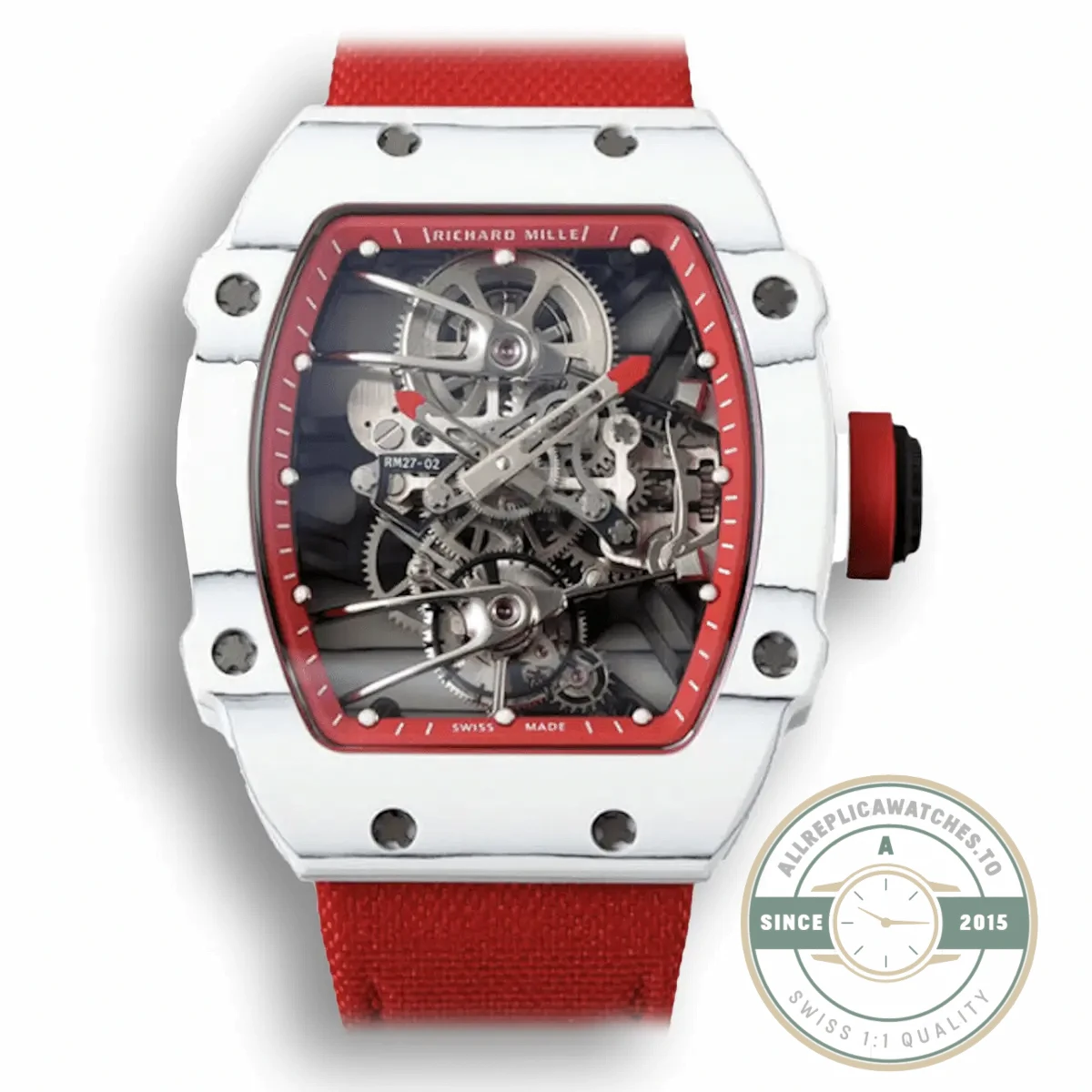 Superclone Richard Mille 27-02 Rafael Nadal Tourbillon Red Strap - Top-Tier Swiss Replica Watch