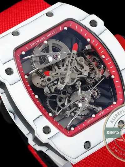 Superclone Richard Mille 27-02 Rafael Nadal Tourbillon Red Strap - Swiss Movement Replica Watch