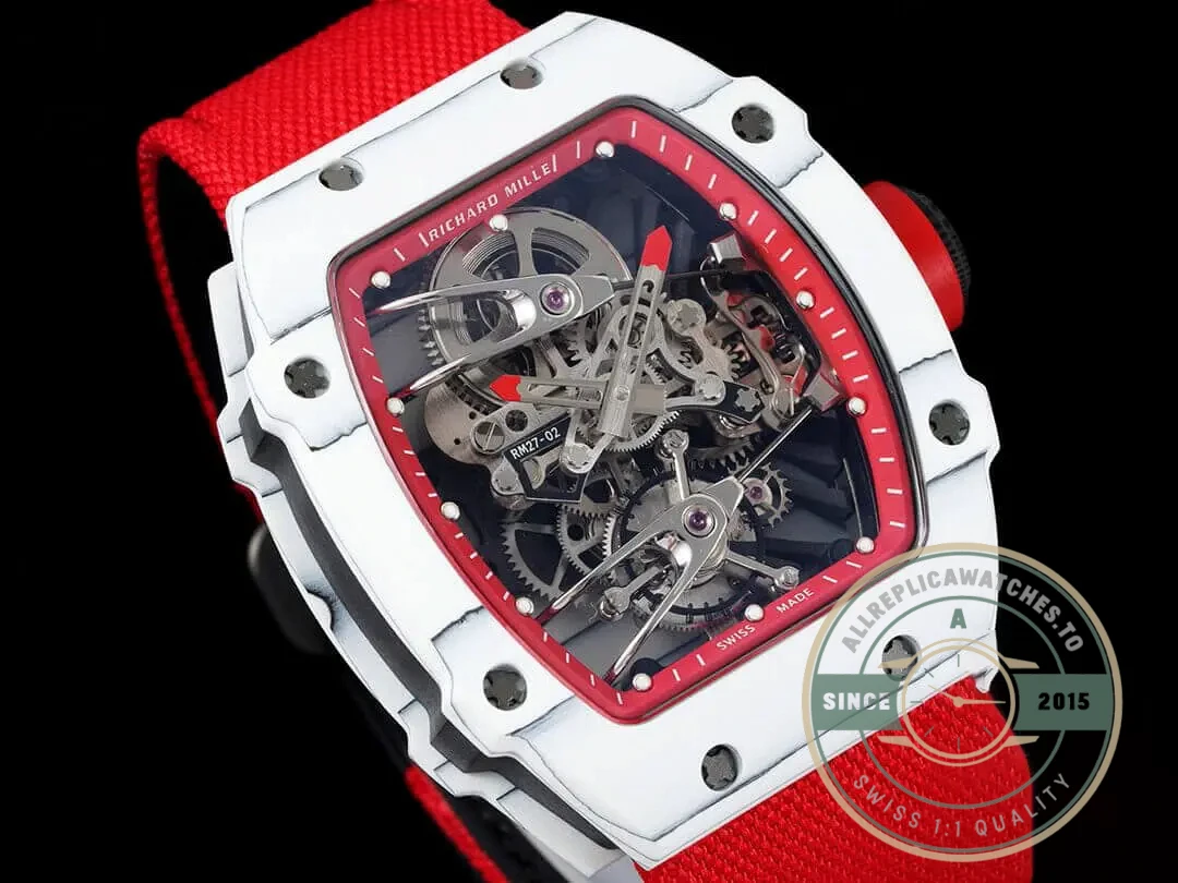 Superclone Richard Mille 27-02 Rafael Nadal Tourbillon Red Strap - Swiss Movement Replica Watch