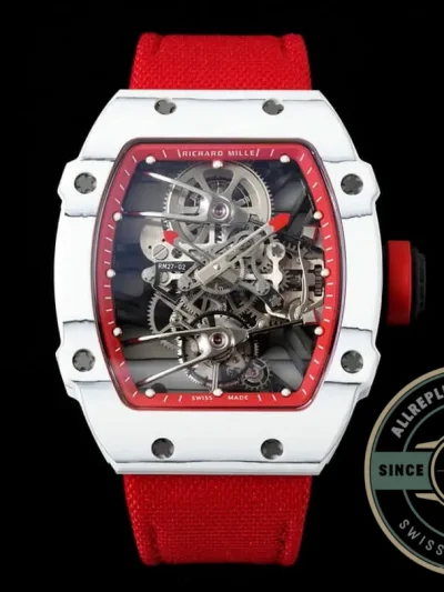 Superclone Richard Mille 27-02 Rafael Nadal Tourbillon Red Strap - High-Grade Replica Watch