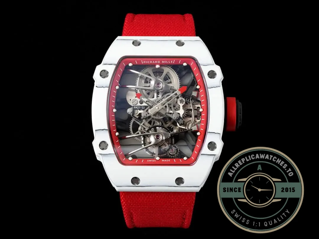 Superclone Richard Mille 27-02 Rafael Nadal Tourbillon Red Strap - High-Grade Replica Watch
