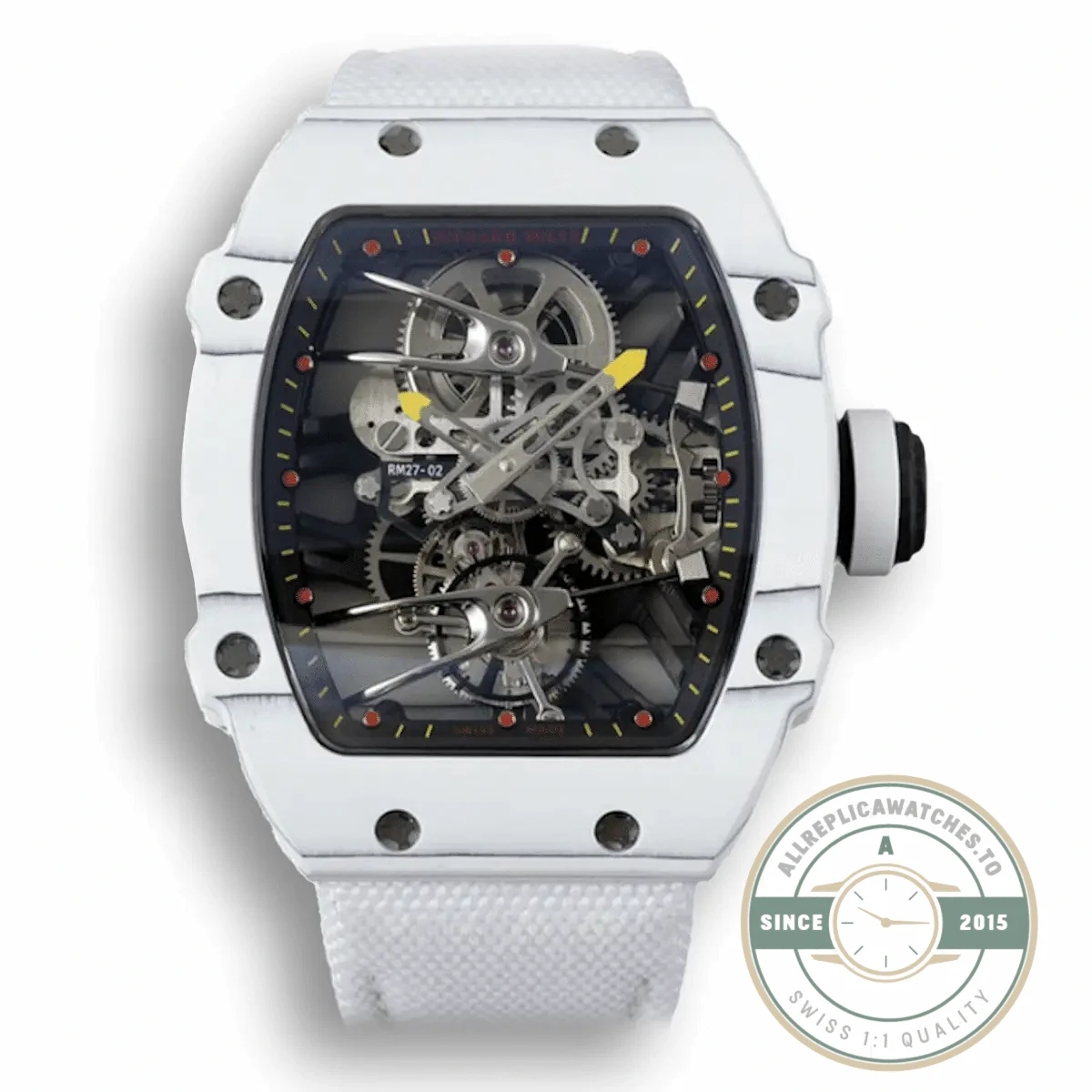 Superclone Richard Mille 27-02 Rafael Nadal Tourbillon White Strap - Top-Tier Swiss Replica Watch