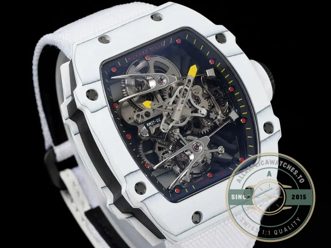 Superclone Richard Mille 27-02 Rafael Nadal Tourbillon White Strap - Budget Luxury Replica Watch
