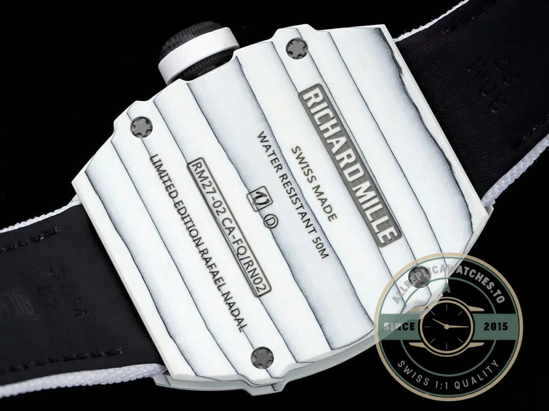Superclone Richard Mille 27-02 Rafael Nadal Tourbillon White Strap - Top-Tier Swiss Replica Watch