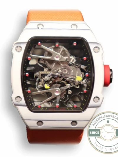 Superclone Richard Mille 27-02 Tourbillon Fiber Case Orange Strap - Factory Super Clone Watch