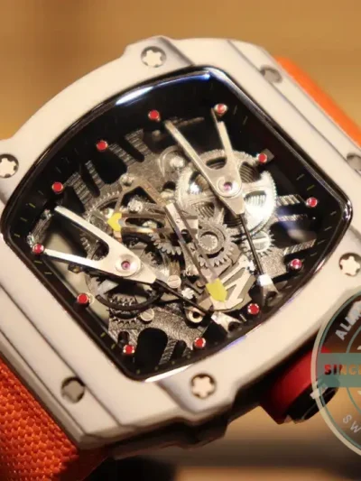Superclone Richard Mille 27-02 Tourbillon Fiber Case Orange Strap - Top-Tier Swiss Replica Watch