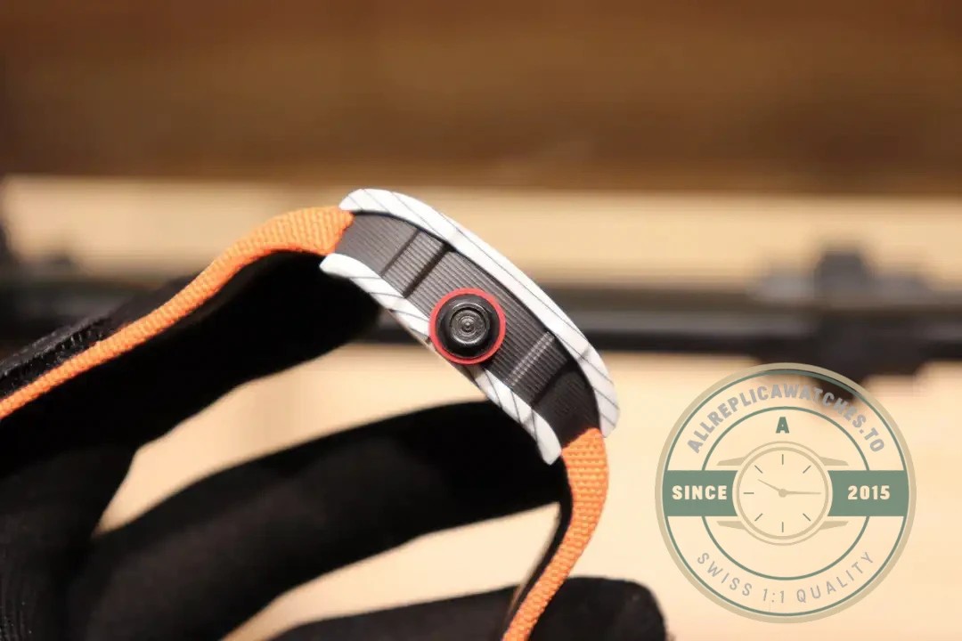 Superclone Richard Mille 27-02 Tourbillon Fiber Case Orange Strap - Best Quality Replica Watch