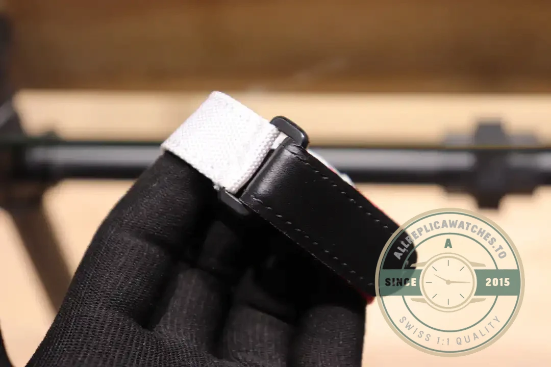 Superclone Richard Mille 27-02 Tourbillon Fiber Case White-red Strap - Swiss Movement Replica Watch