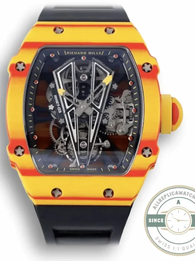 Superclone Richard Mille 27-03 Rafael Nadal Tourbillon Black Rubber Strap - Premium Super Clone Watch