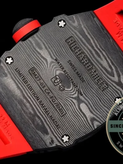 Superclone Richard Mille 27-03 Rafael Nadal Tourbillon Red Rubber Strap - Luxury Replica Watch