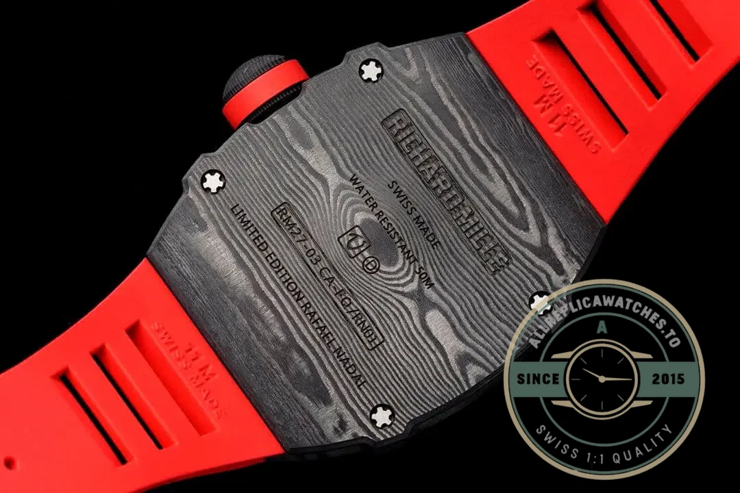 Superclone Richard Mille 27-03 Rafael Nadal Tourbillon Red Rubber Strap - Luxury Replica Watch