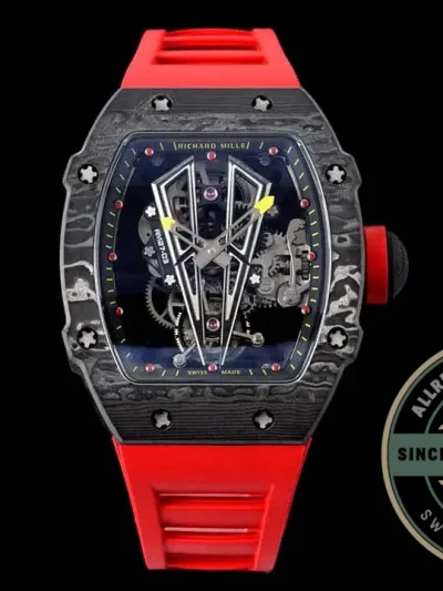 Superclone Richard Mille 27-03 Rafael Nadal Tourbillon Red Rubber Strap - Budget Luxury Replica Watch