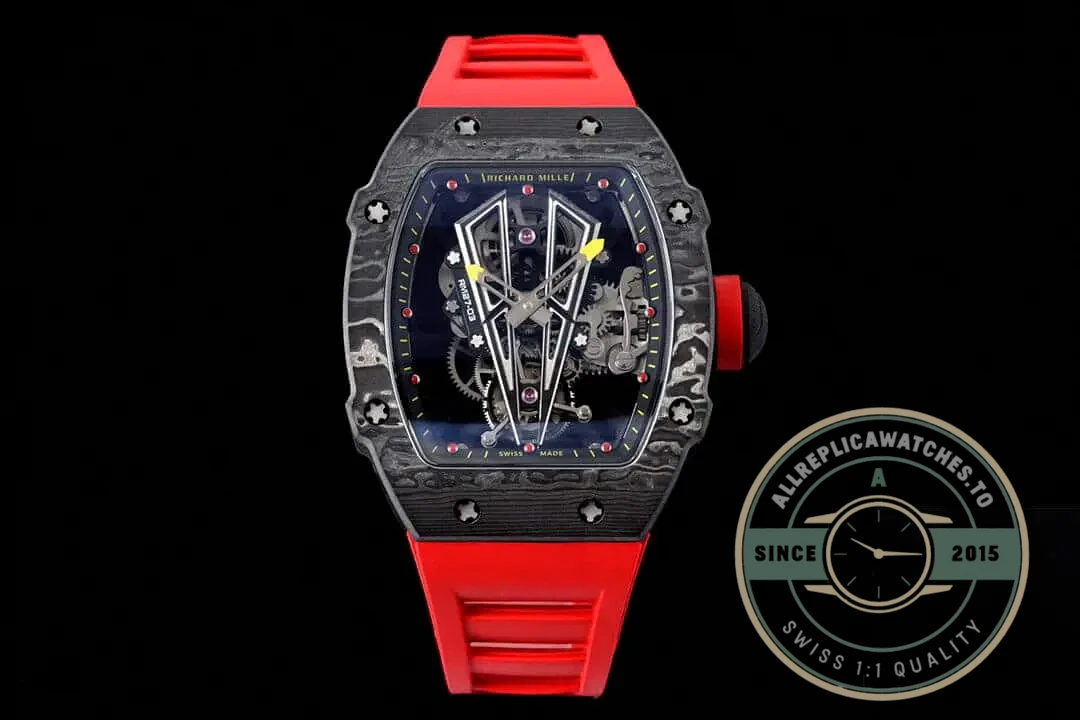 Superclone Richard Mille 27-03 Rafael Nadal Tourbillon Red Rubber Strap - Budget Luxury Replica Watch