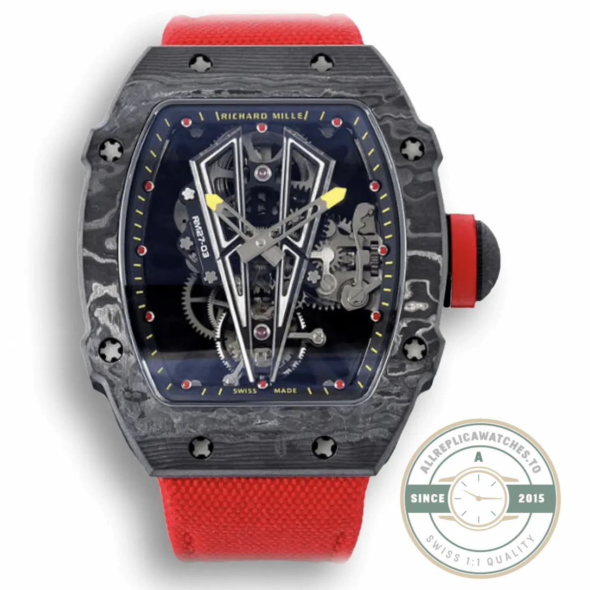 Superclone Richard Mille 27-03 Rafael Nadal Tourbillon Red Strap - 1:1 Swiss Replica Watch