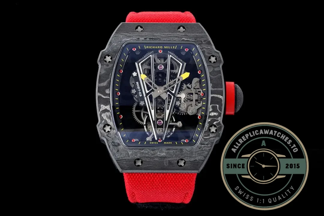 Superclone Richard Mille 27-03 Rafael Nadal Tourbillon Red Strap - 1:1 Swiss Replica Watch