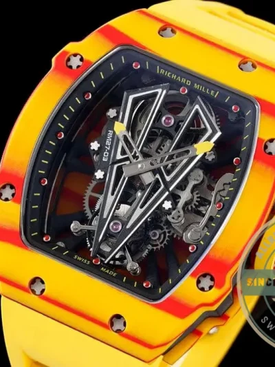 Superclone Richard Mille 27-03 Rafael Nadal Tourbillon Yellow Rubber Strap - Affordable Luxury Replica Timepiece