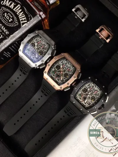 Superclone Richard Mille 50-03 Black Carbon Fiber Case - Luxury Replica Watch