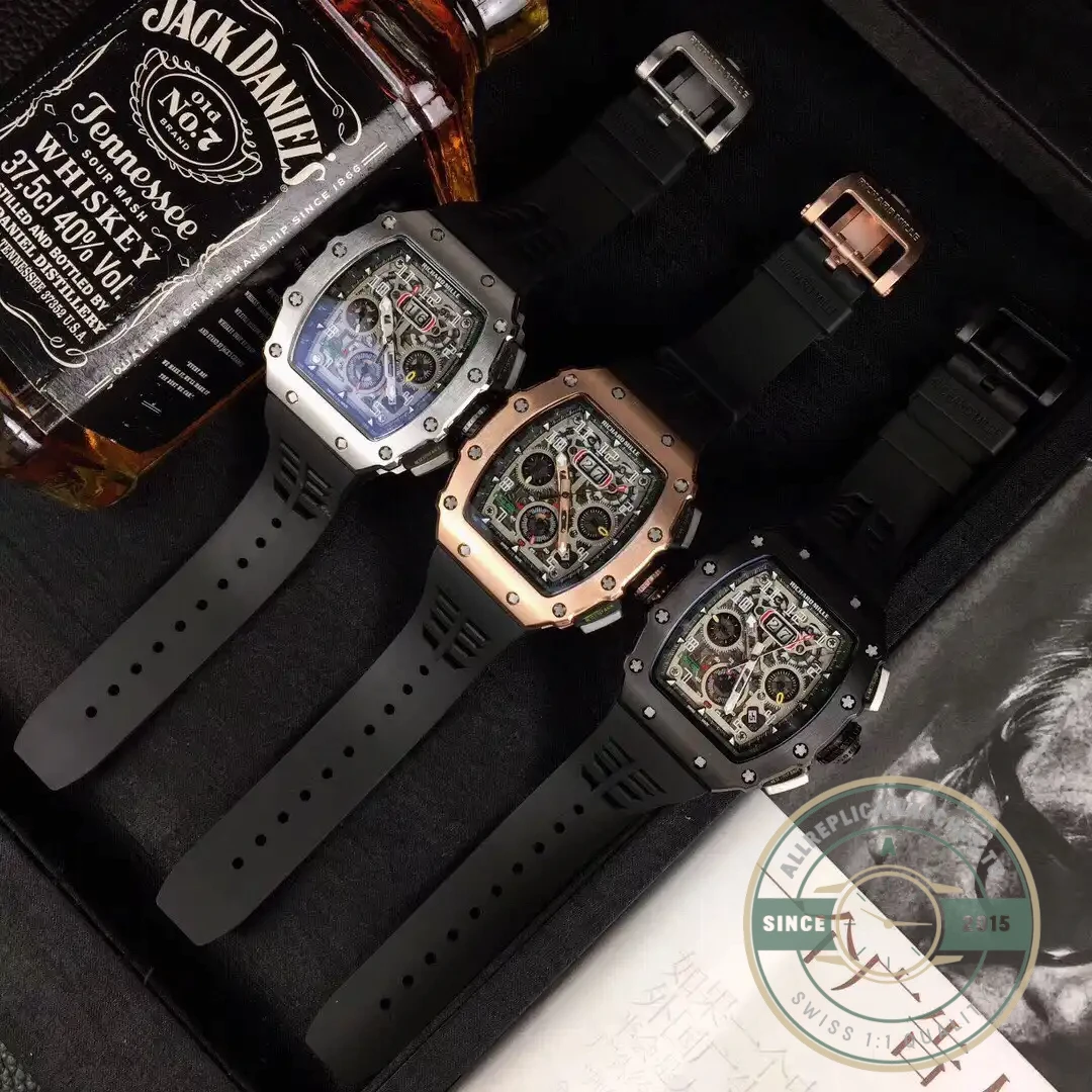 Superclone Richard Mille 50-03 Black Carbon Fiber Case - Luxury Replica Watch