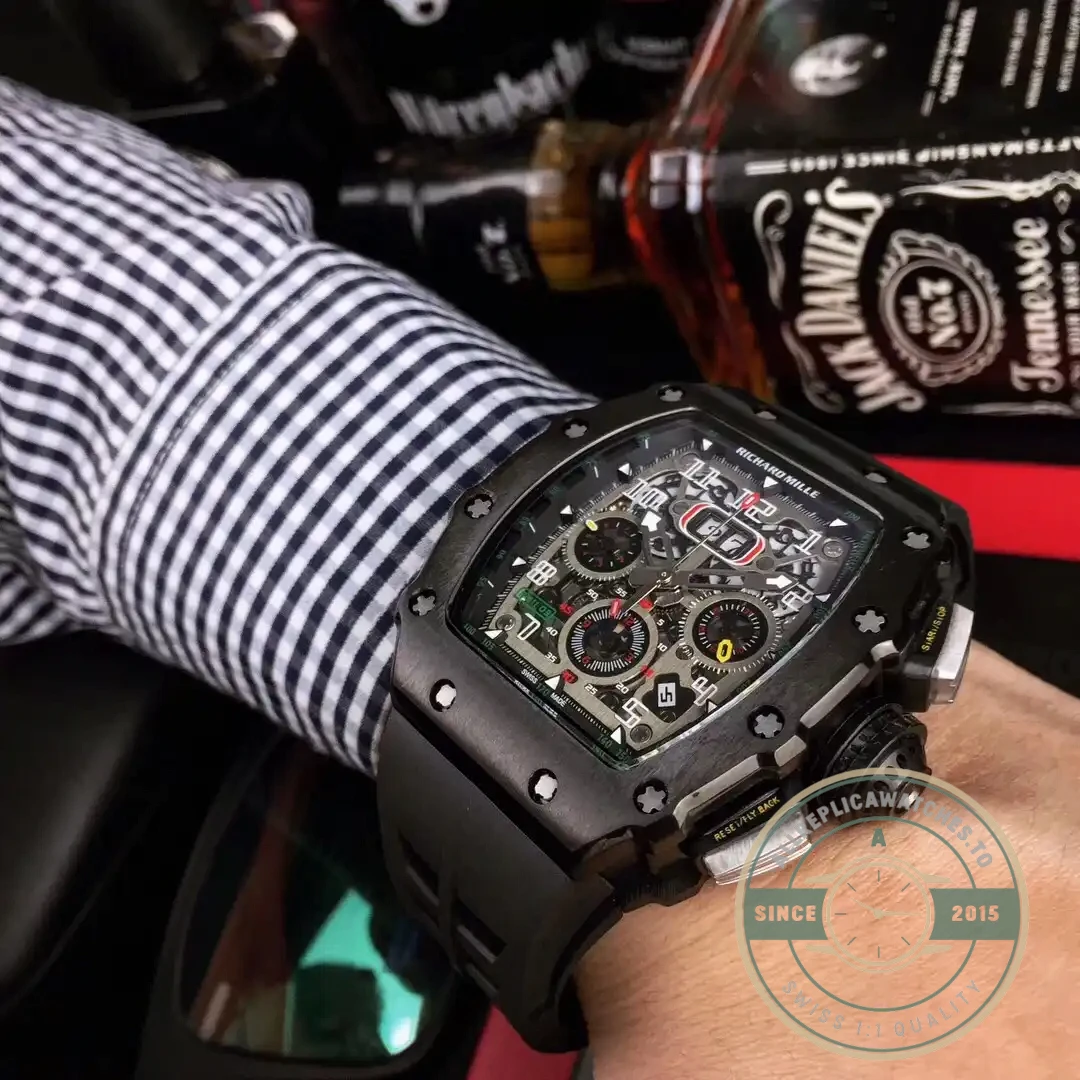 Superclone Richard Mille 50-03 Black Carbon Fiber Case - Premium Super Clone Watch