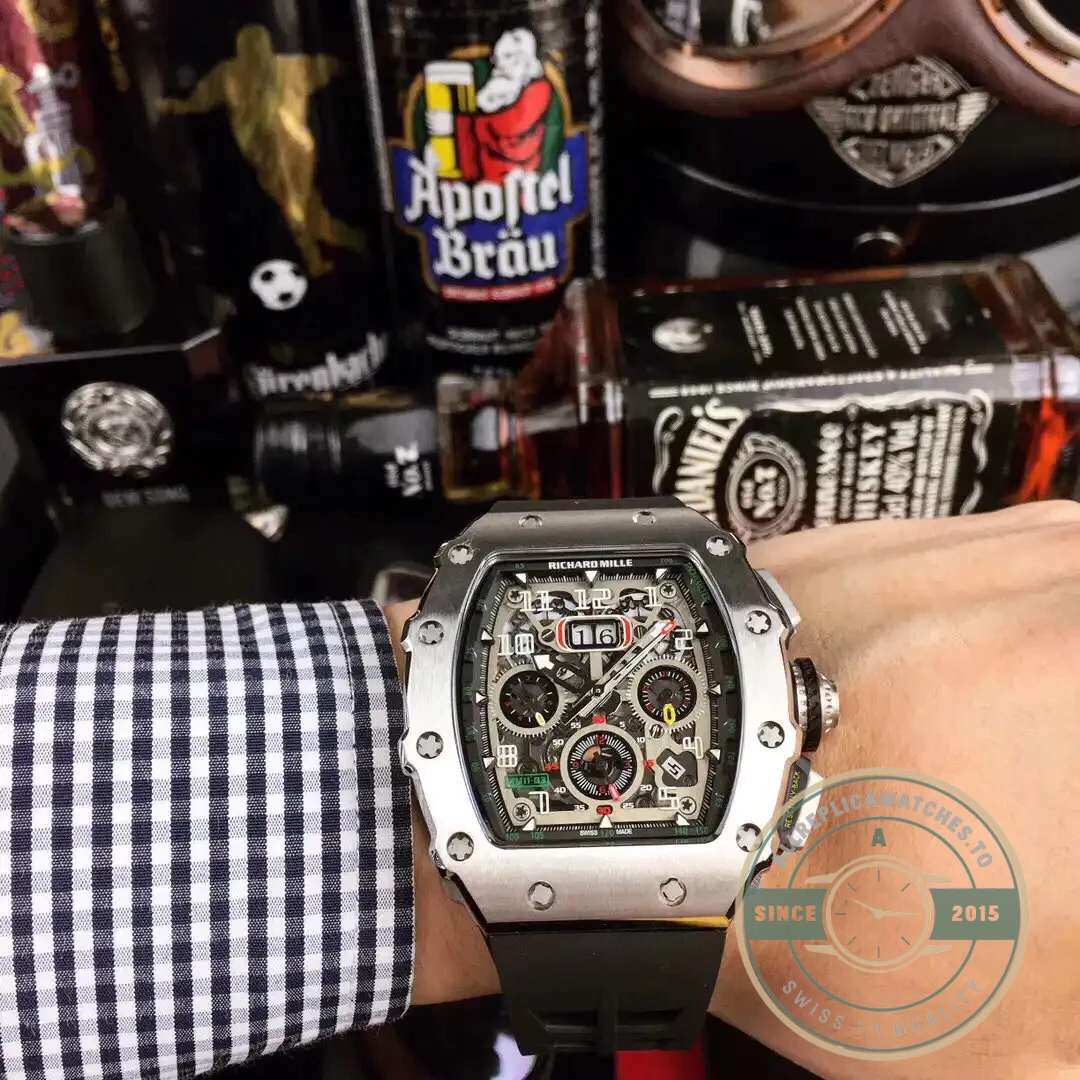 Superclone Richard Mille 50-03 Black Carbon Fiber Case - Luxury Replica Watch