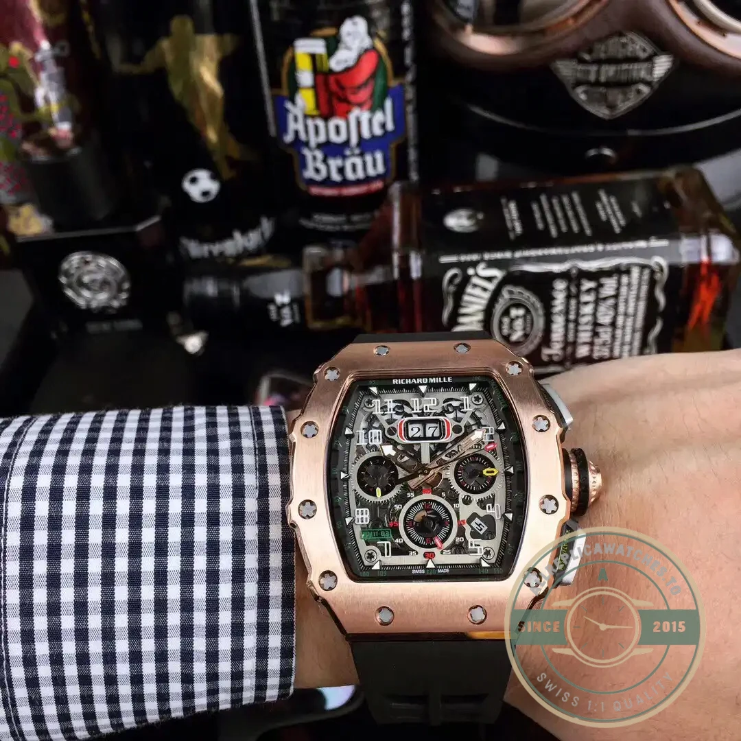 Superclone Richard Mille 50-03 Black Carbon Fiber Case - Swiss-Made Clone Watch
